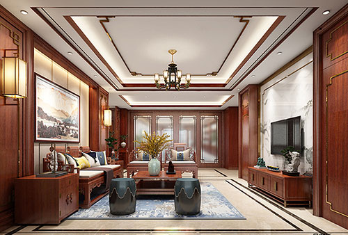 桂东小清新格调的现代简约别墅中式设计装修效果图